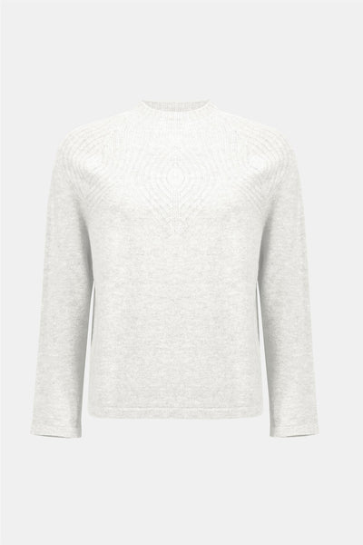 Wool Blend Sweater with Placement Stitch, Winter White fra Joseph Ribkoff hos Tråkk Inn