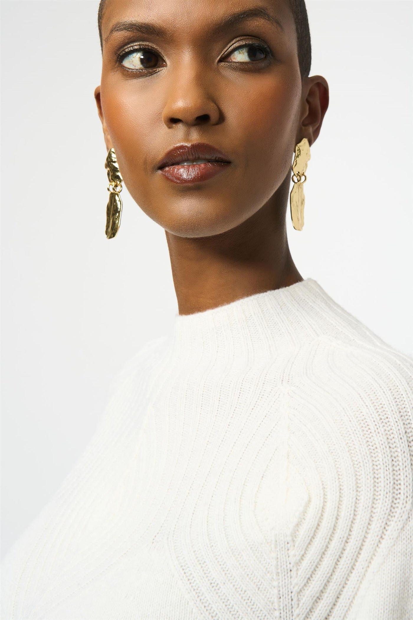 Wool Blend Sweater with Placement Stitch, Winter White fra Joseph Ribkoff - bilde 2