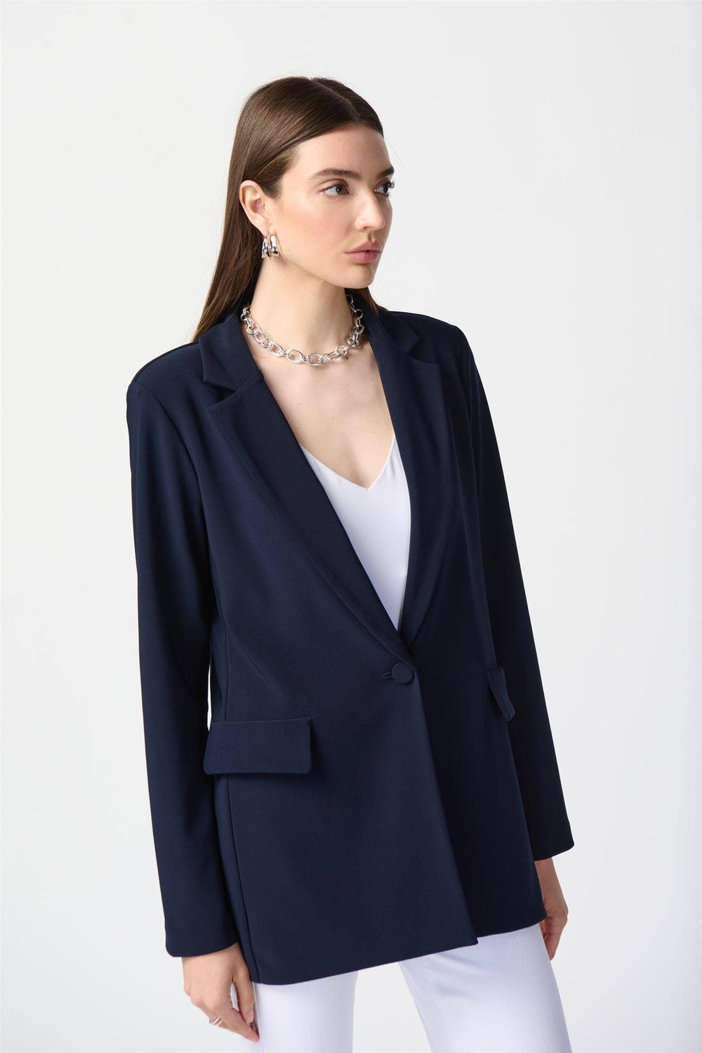 Joseph Ribkoff marineblå jakke blazer - fra siden