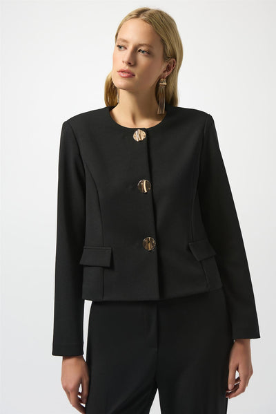 Scuba Crepe Boxy Blazer, Black fra Joseph Ribkoff - bilde 3
