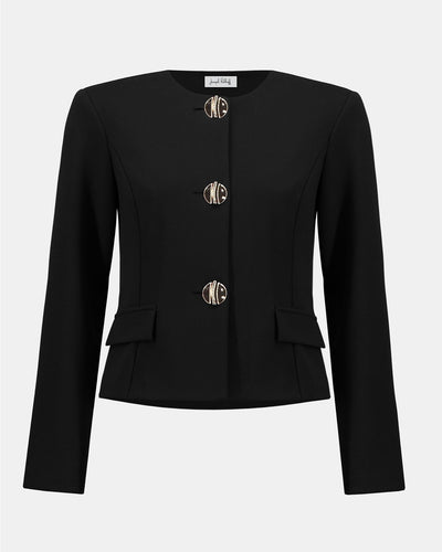 Scuba Crepe Boxy Blazer, Black