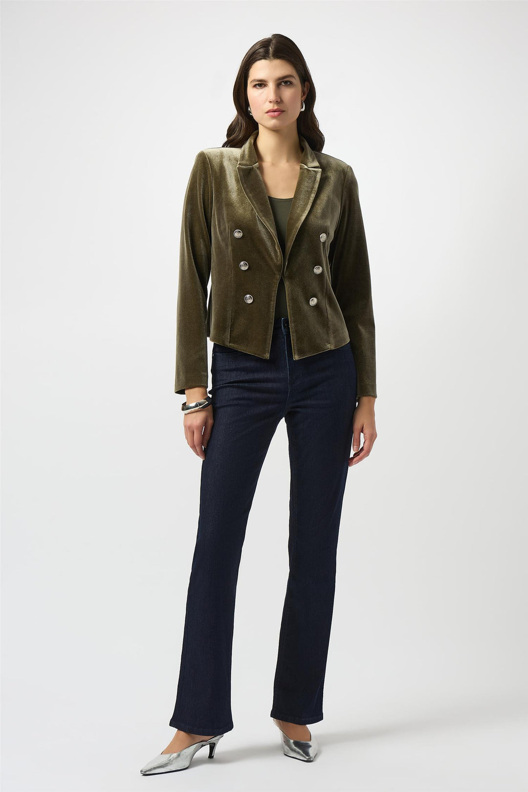 Joseph Ribkoff khaki jakke blazer - på modell 3