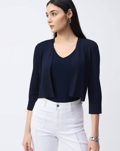 Sweater Knit Cover-Up with Pearl Ornament, Midnight Blue