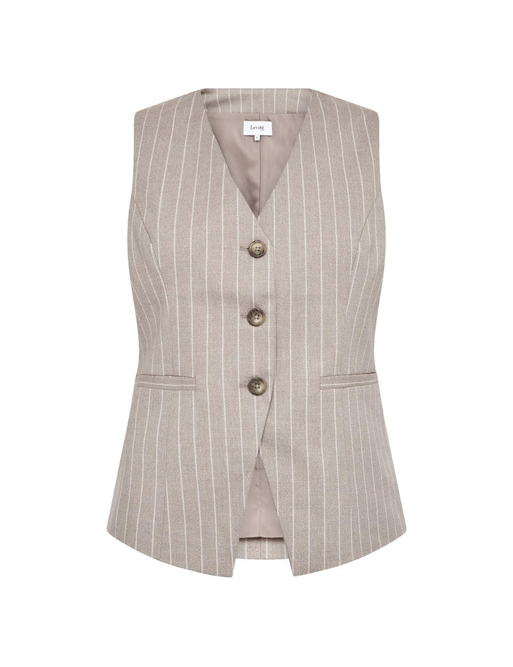 Levetè Room beige vest stripet - forfra