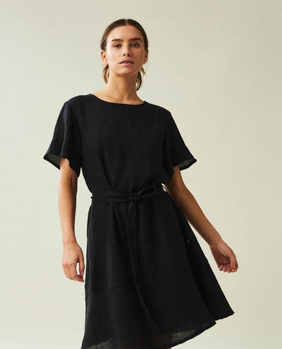 Meghan Linen Dress, Black