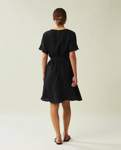 Meghan Linen Dress, Black