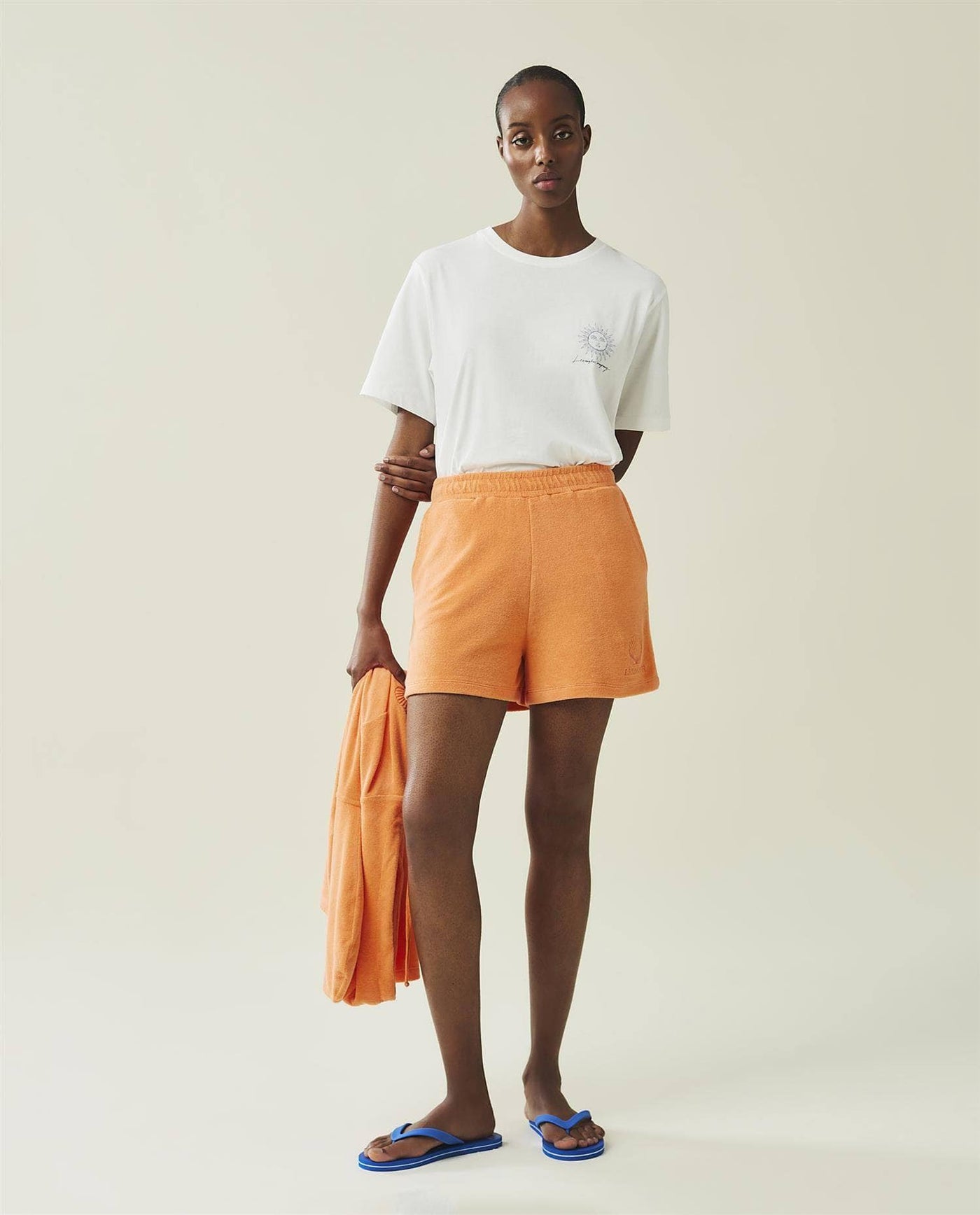 Andy Organic Cotton Terry Shorts, Orange