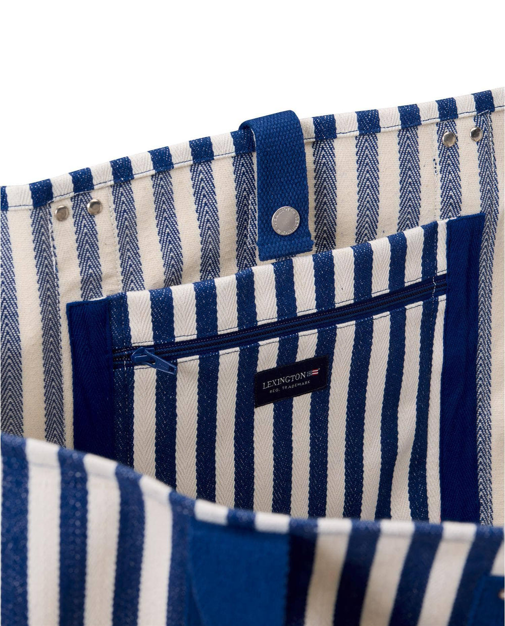 LEXINGTON hvit stripete veske - detalj