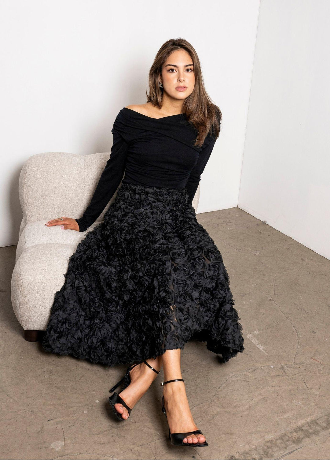 Astrid Skirt Rosette, Black