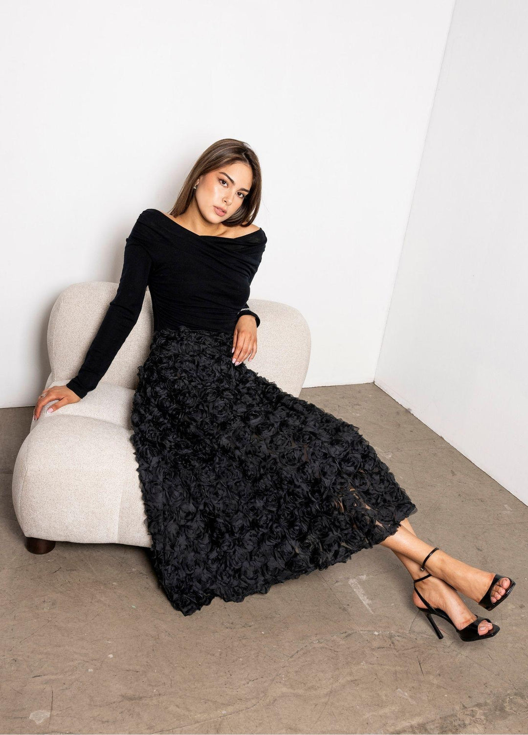 Astrid Skirt Rosette, Black