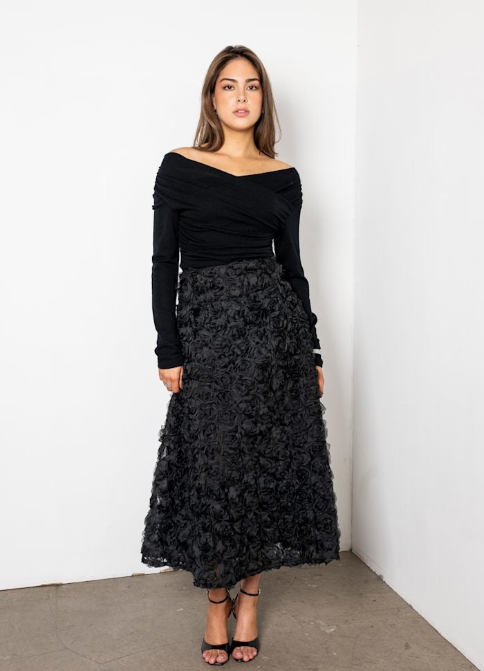Astrid Skirt Rosette, Black