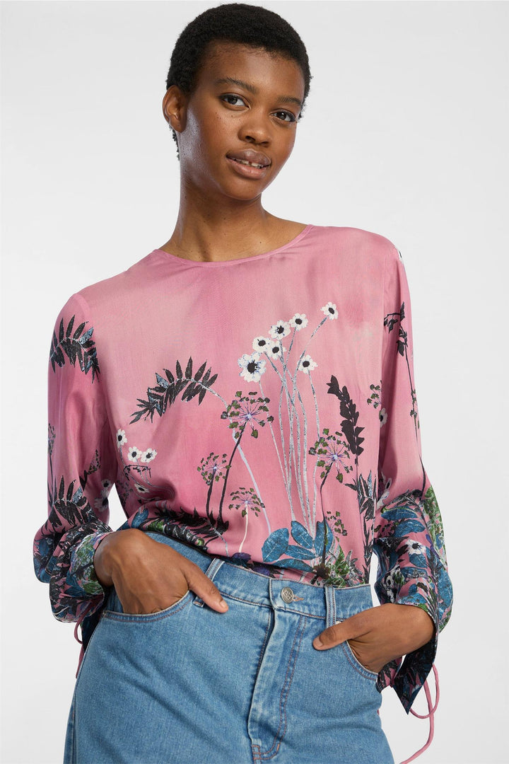 MUNTHE rosa bluse båthals - helfigur