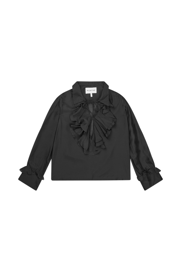 MUNTHE svart bluse - forfra