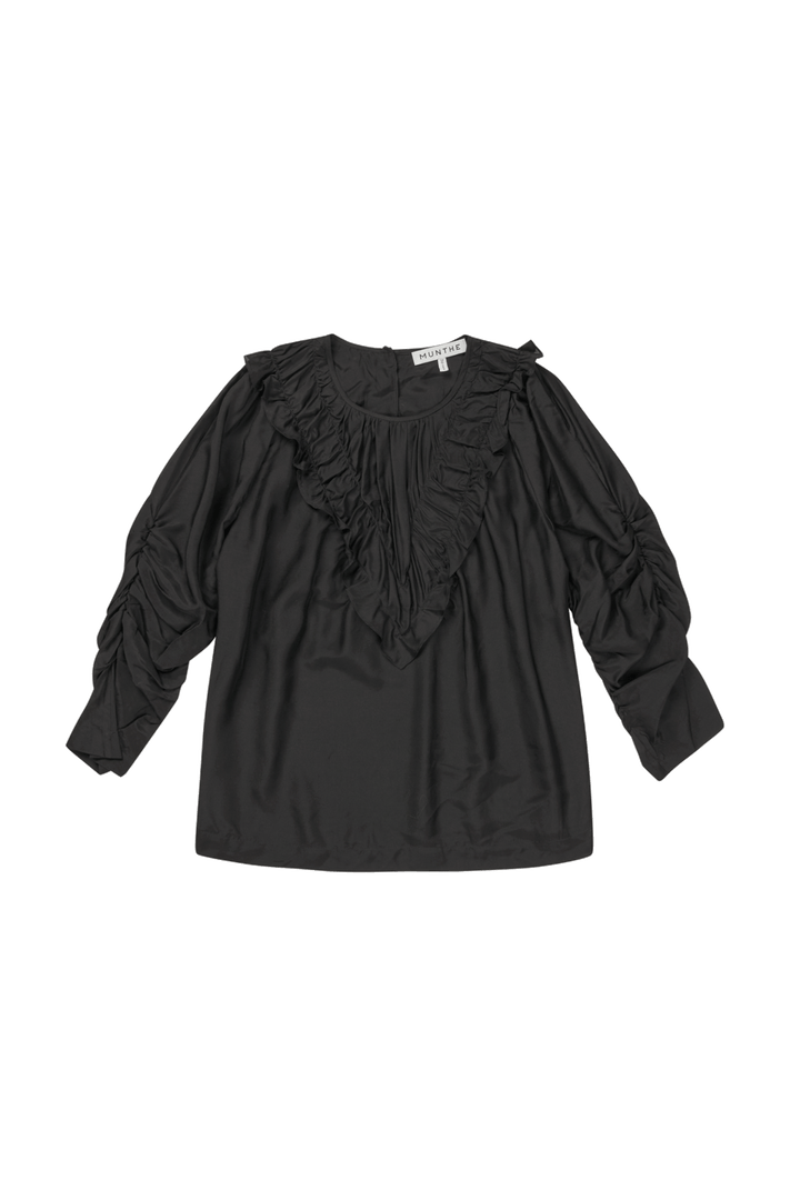 MUNTHE svart bluse - forfra