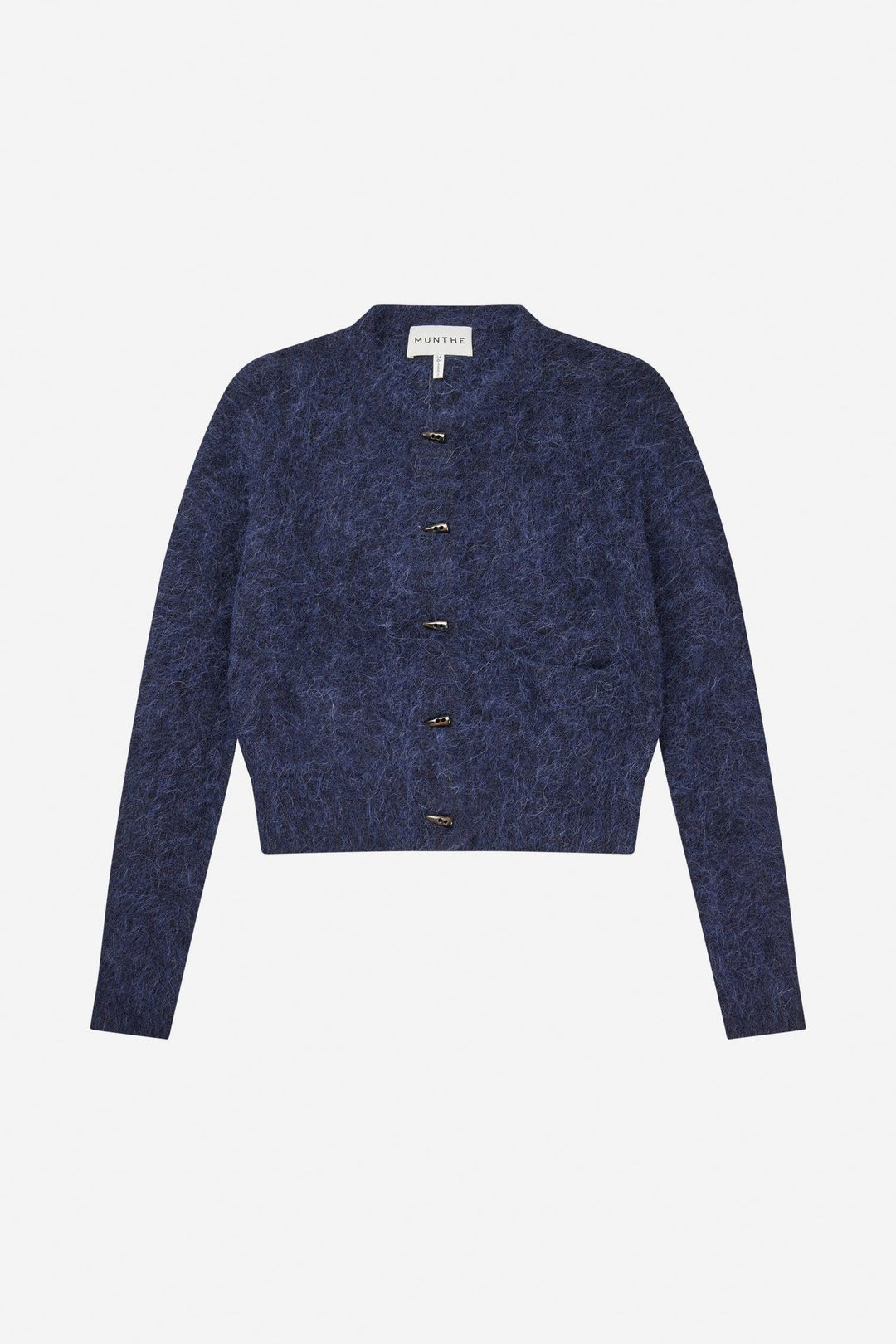MUNTHE marineblå cardigan - forfra