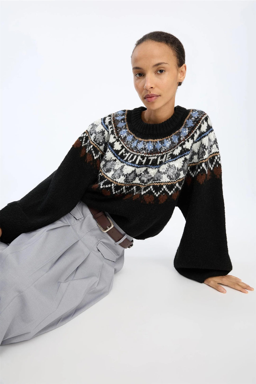Vaffie Knit, Mix Black
