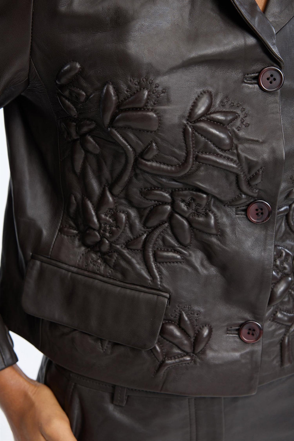 MUNTHE brun jakke - detaljbilde