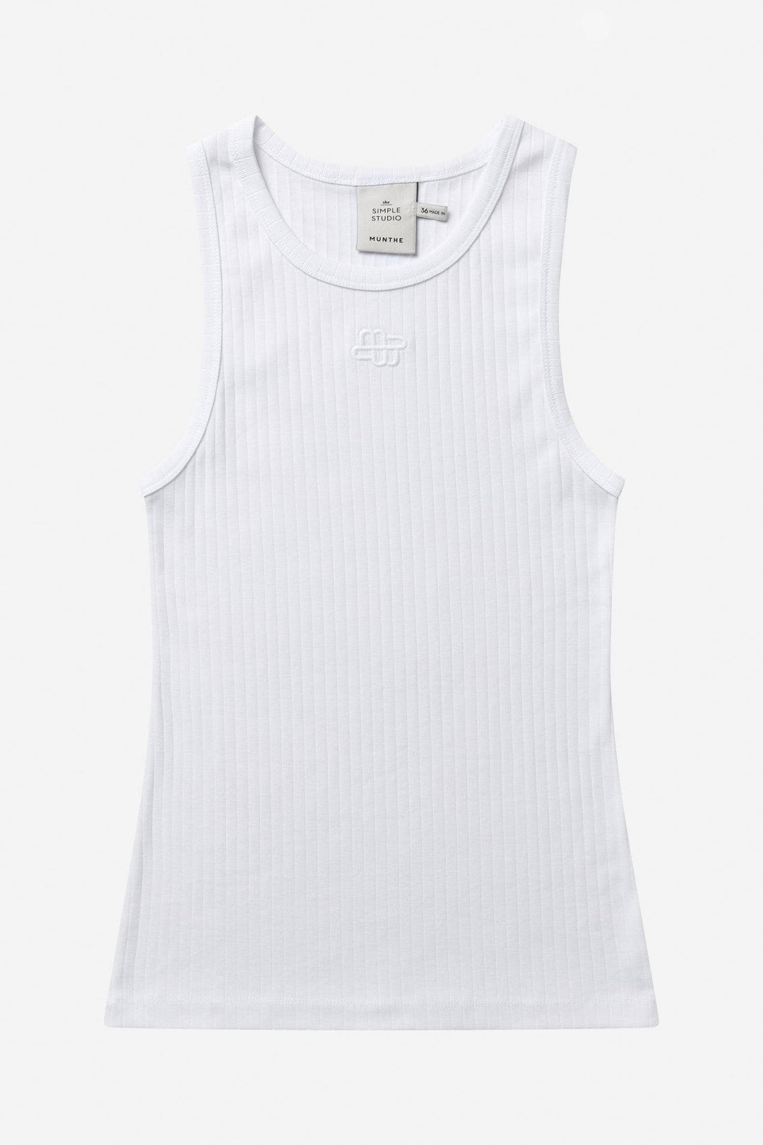 MUNTHE hvit overdel singlet - forfra