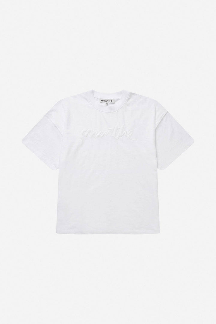 MUNTHE hvit overdel t-shirt - forfra