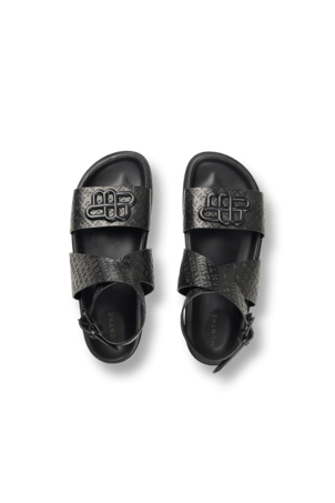 MUNTHE svart sandal - ovenfra