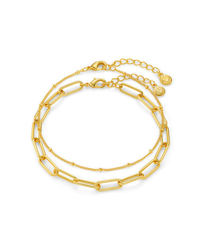 Chain Link & Satellite 2-Row Bracelet