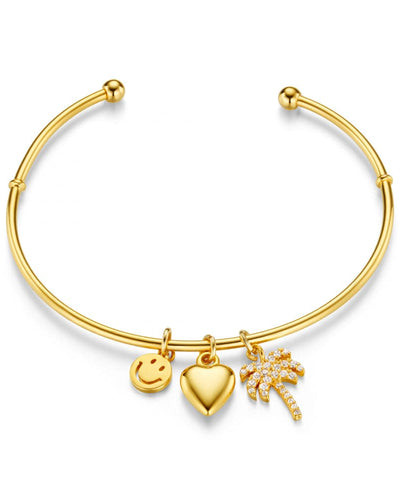 Eclectic Mixed Charm Open Bangle