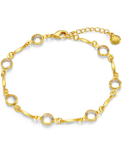 Faceted Crystal & Link Chain Bracelet