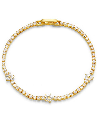 Flower Stationed Tennis Bracelet