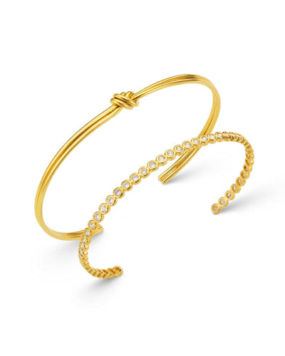 Linear Knot & Crystal Wrist Stacking Set