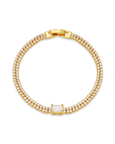 Opal & Crystal Double Row Tennis Bracelet