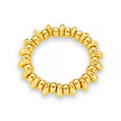 Polished Metal Nugget Stretch Bracelet