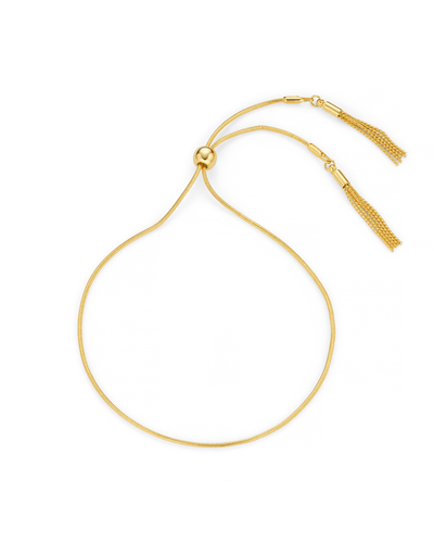 Tassle Slider Bracelet, Pale Gold