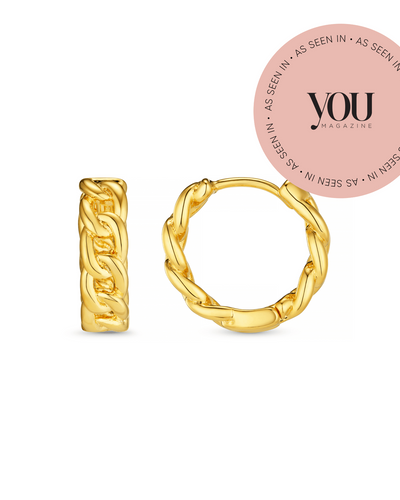 Chain Huggie Hoop Earrings