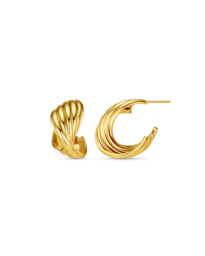 Interlocking Twist Hoop Earrings