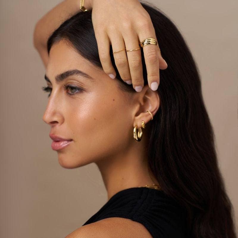 Large Tapered Hoop Earrings