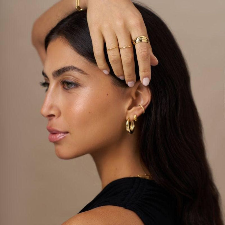 Large Tapered Hoop Earrings