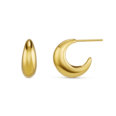 LUXE Tapered Dome Hoop Earrings fra Orelia hos Tråkk Inn