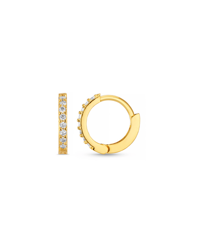 Pavé Huggie Hoop Earrings