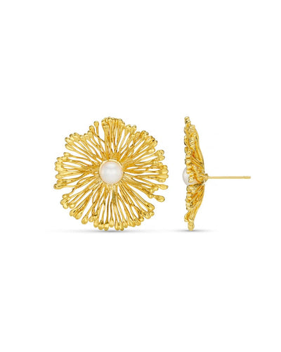 Statement Flower & Pearl Earrings