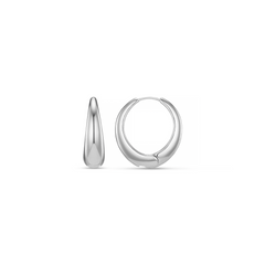 Tapered Hoop Earrings , Sølv