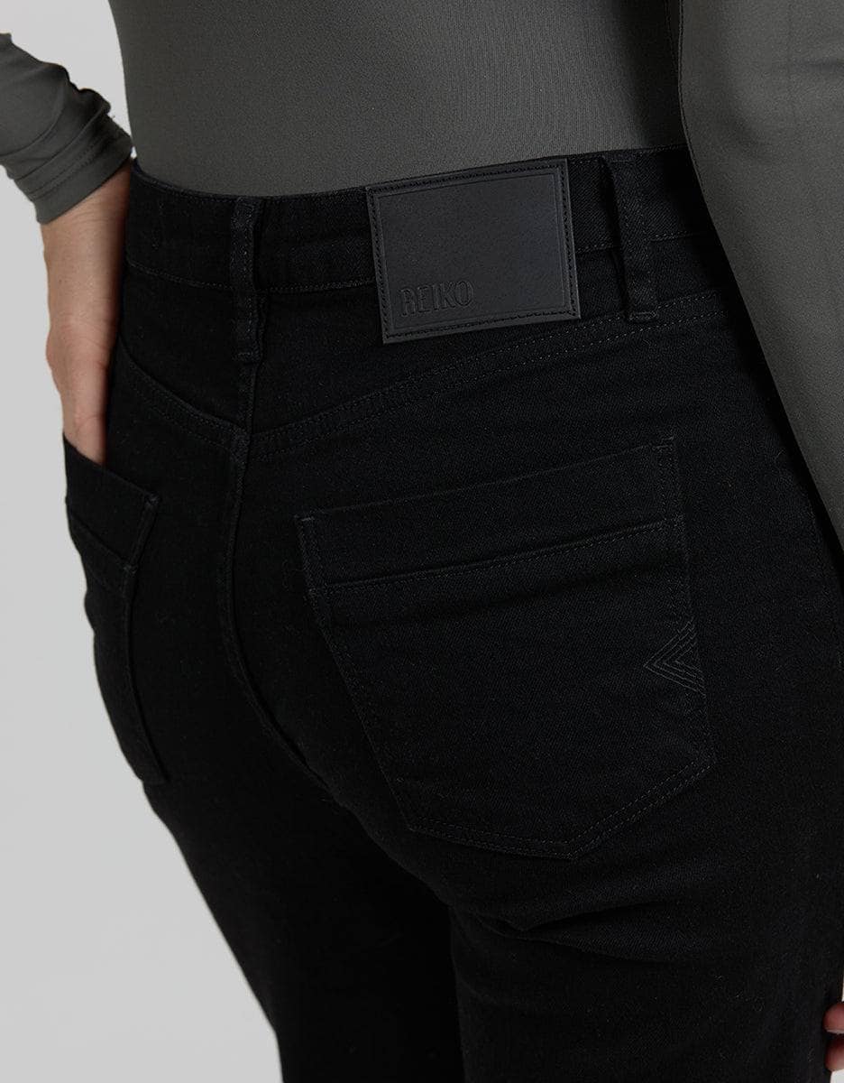 REIKO svart bukse jeans - nærbilde 2
