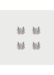 Bow Button Covers, Silver