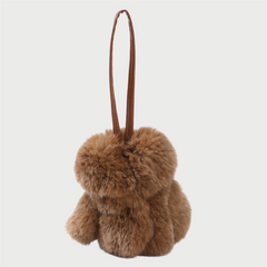 Faux Fur Coat Charm, Brown