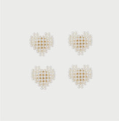Pearl Heart Button Covers