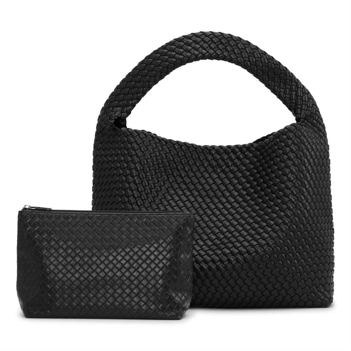 Woven Daily Shopper + Pouch, Black