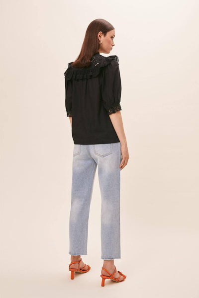 Woven Blouse Lupe, Black