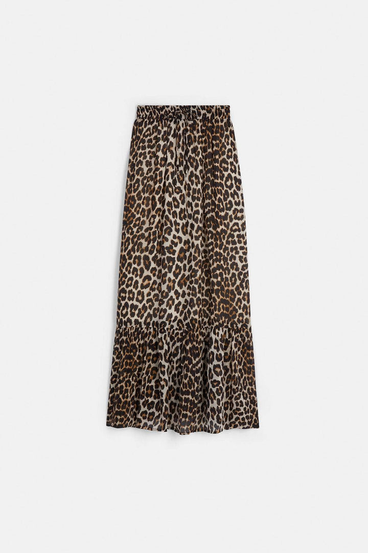 Suncoo beige leopard skjørt - forfra