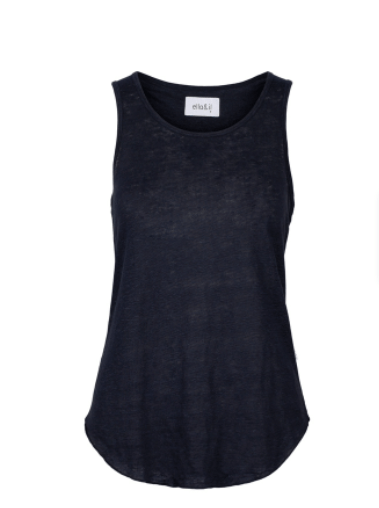 Rikke Linen Singlet, Navy