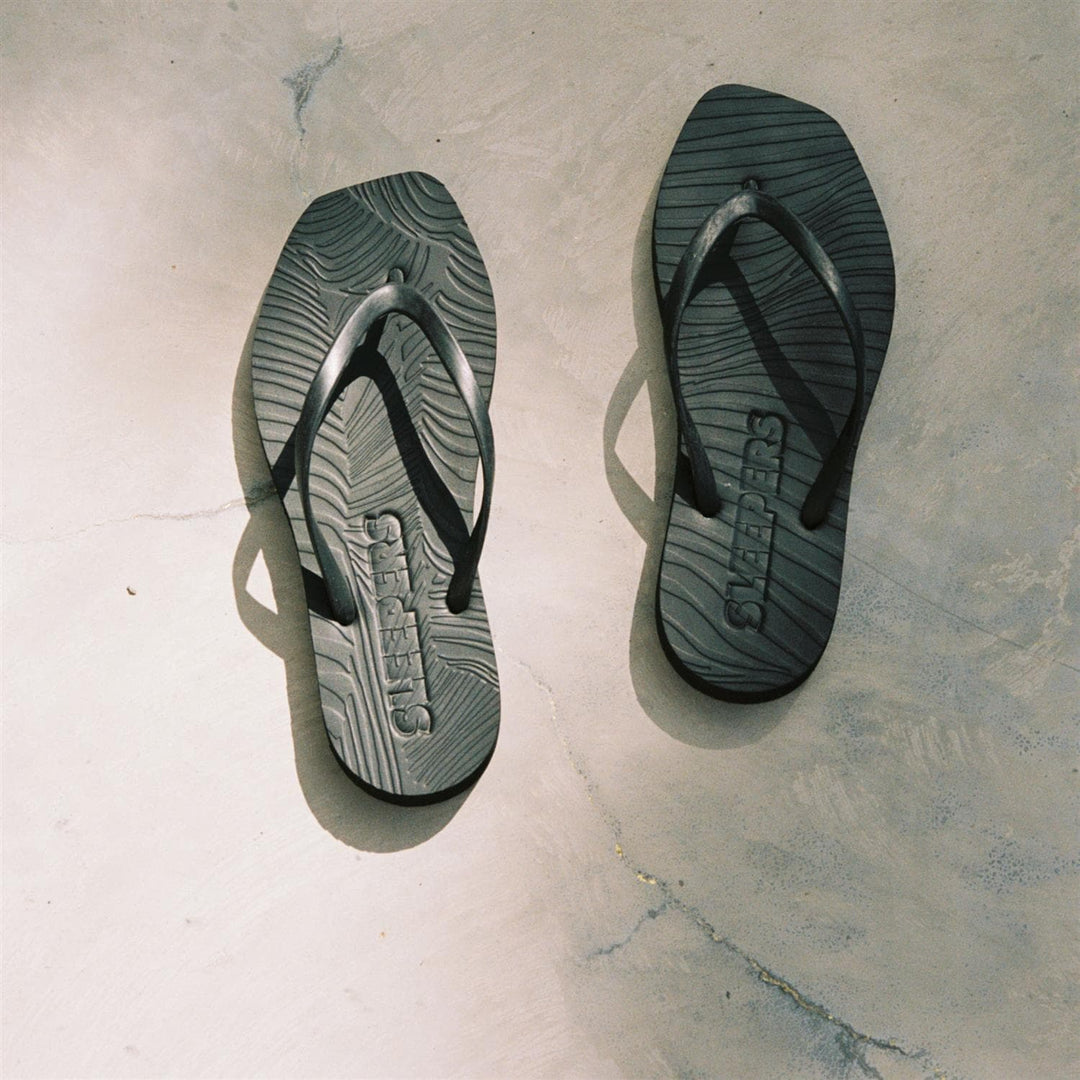 SLEEPERS svart sko - ovenfra